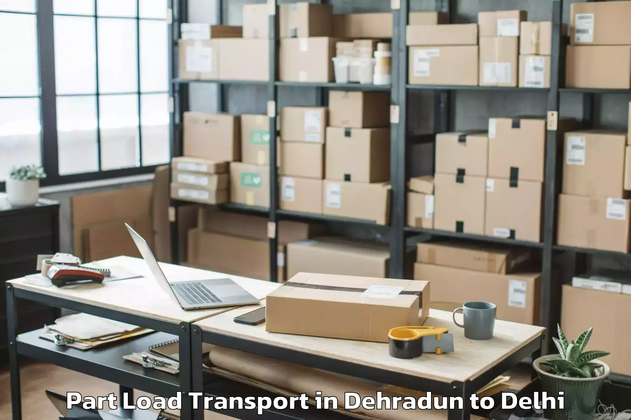 Easy Dehradun to Alipur Part Load Transport Booking